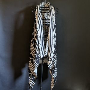 Aztec print duster vest